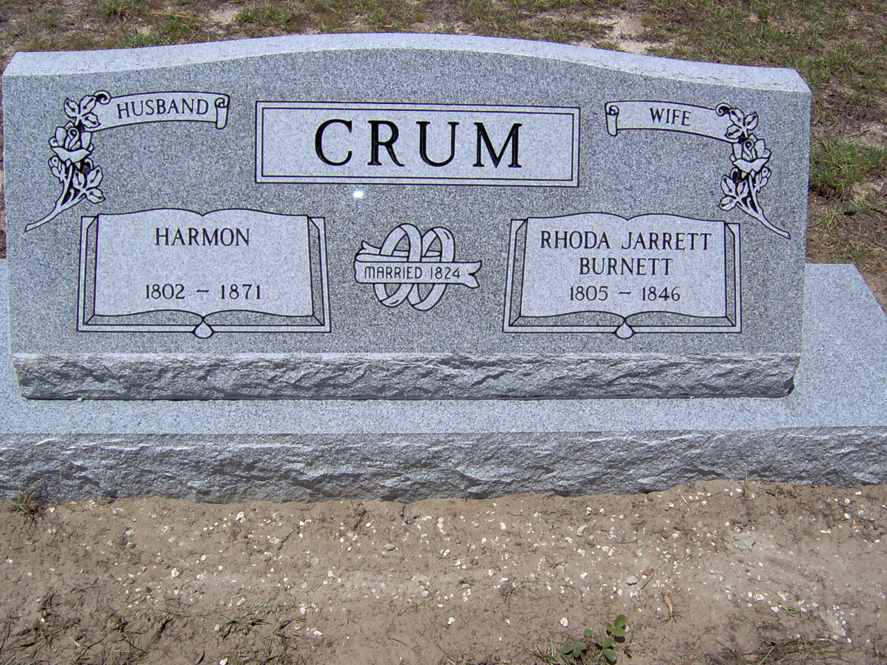 Headstone for Crum, Rhoda Jarrett Burnett